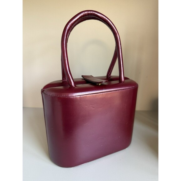 VINTAGE Elegant Burgundy Mini Bag - Picture 1 of 11